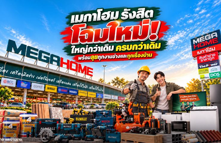 HMPRO อัดงบ 130 ล้าน ปรับโฉม “เมกาโฮม รังสิต” ขยายศักยภาพ เจาะตลาดช่าง–อุตสาหกรรม–ที่อยู่อาศัย รับโอกาสการเติบโตกรุงเทพฯ ตอนเหนือ